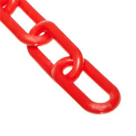 Global Industrial Plastic Chain Barrier, 1-1/2x22x50&L, Red