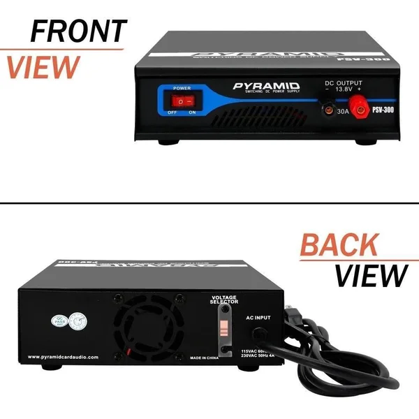 Pyramid Compact Power Supply, AC-to-DC Power Converter, 30 Amp Bench Power