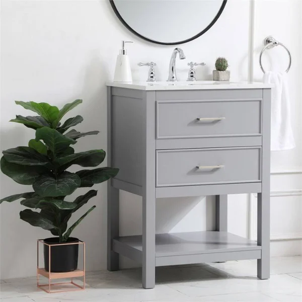 Elegant VF19024GR 24 inch Single Bathroom Vanity in Grey