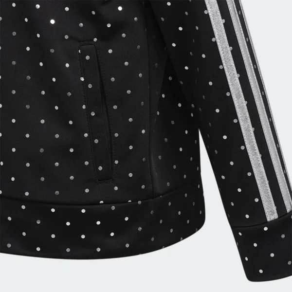Adidas Little Girls& Dot Tricot Jacket and Pants Track Set - 2T, Black