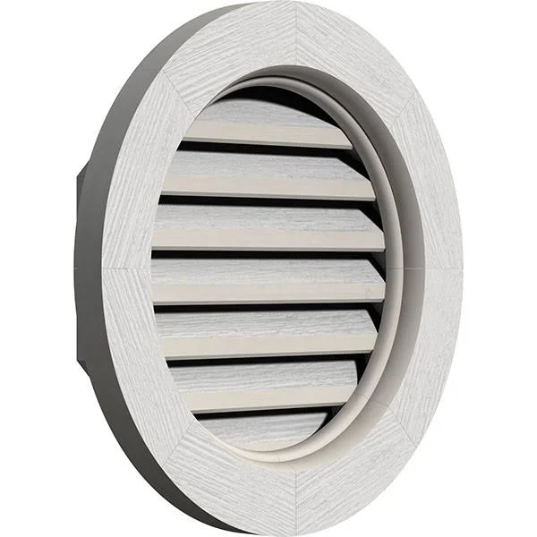 Ekena Millwork GVWRO16X1600RFPWR 16x22W x 16x22H Round Gable Vent (21x22W x 21x22H Frame Size): Primed, Functional, Rough Sawn W