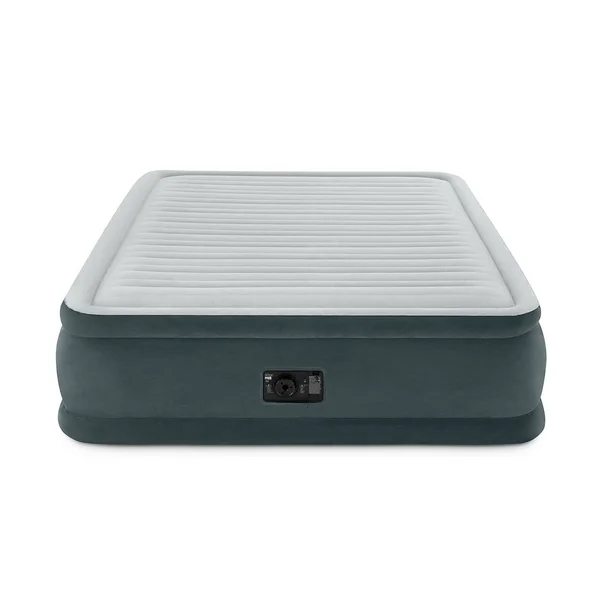 Intex Queen Comfort Plush Elevated Mattress Air Bed with Built-in Pump