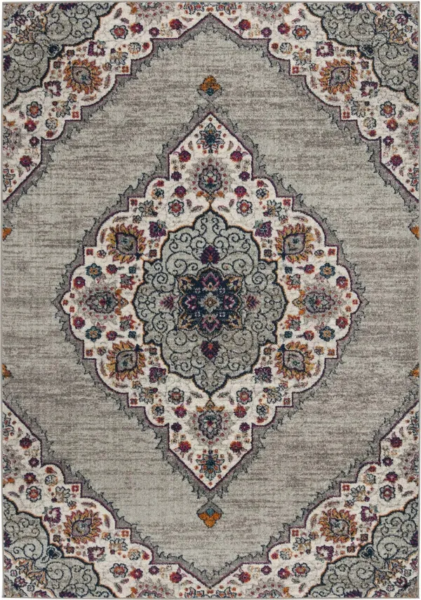 Safavieh Madison MAD153R 6&7x22 x 6&7x22 Square Light Grey, Fuchsia Area Rug