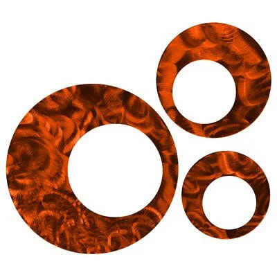3 Piece Contemporary Circles Wall D閏or Set Ivy Bronx Color: Candy Orange