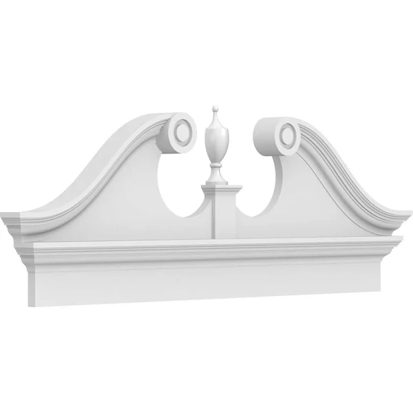 Ekena Millwork PEDPC050X195RHP00 50x22W x 19-3/8x22H x 2-3/4x22P Rams Head Architectural Grade PVC Combination Pediment (Urn Shi