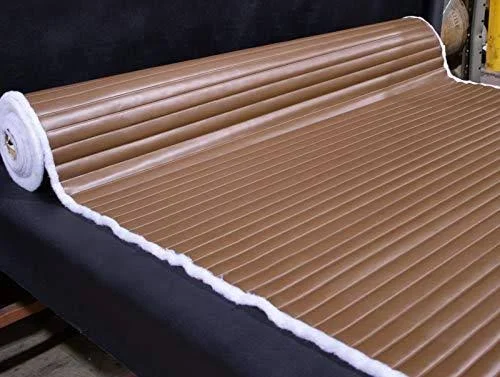 Pleated Marine Vinyl Upholstery Fabric Brown 54x22 Wide by 5 Yards Boat Auto