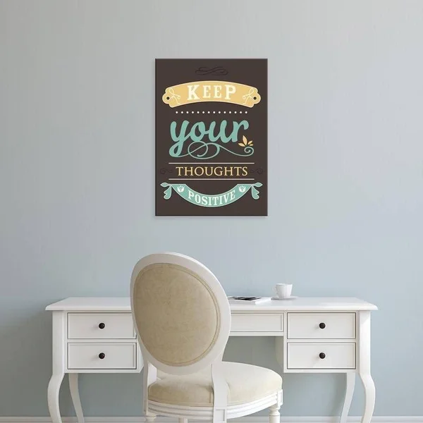 Easy Art Prints GraphINC's 'Keep Your Thoughts' Premium Canvas Art - 14 x 10 - Brazilian Barnwood Frame