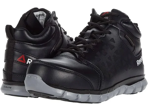 Reebok Work Men's Sublite Cushion Work RB143 - 12 Wide Black and Grey