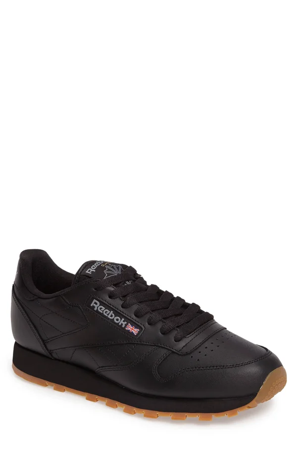Reebok Men's Classic Leather Sneakers - Black Size 6 M
