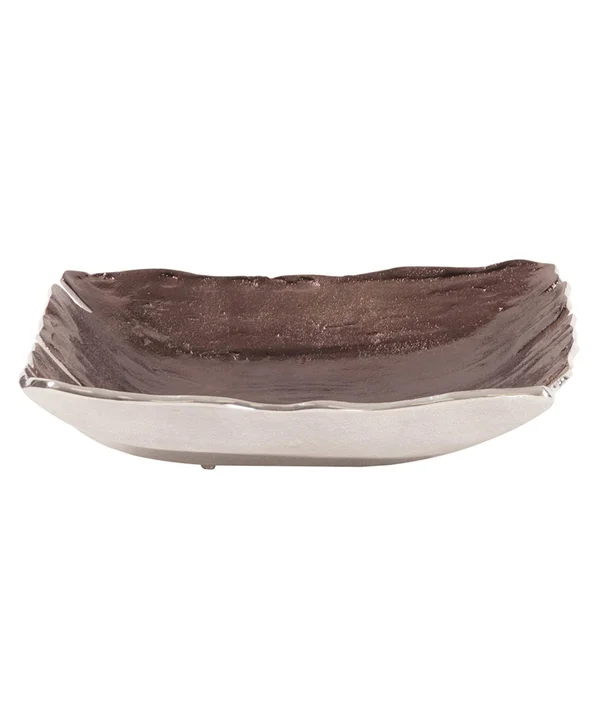 Howard Elliott Square Smoky Bronze Aluminum Bowl - Small - 51314