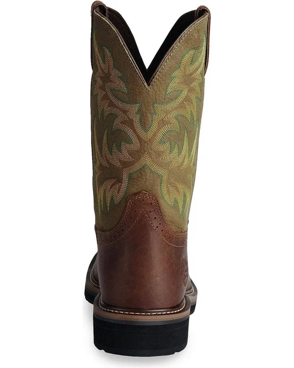 Justin Men's Stampede Driller Brown Work Boots - Steel Toe