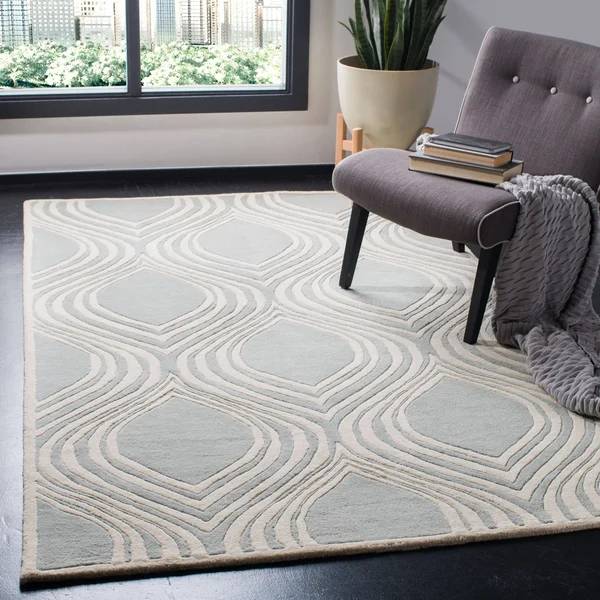 Safavieh 5& x 5& Round Chatham CHT758C Dark Blue, Ivory Rug