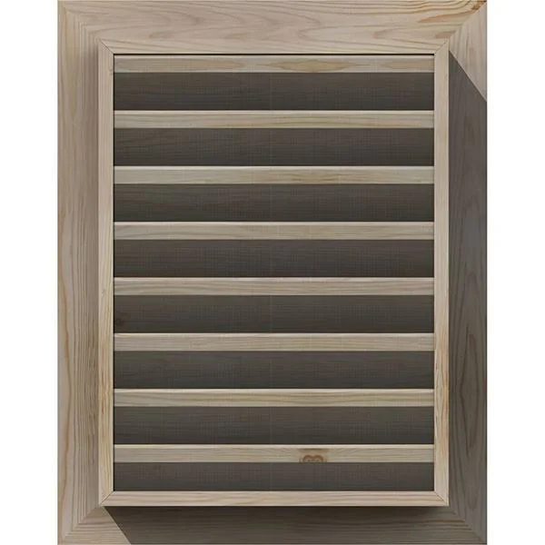 Ekena Millwork GVWVE12X2201SFUPI 12x22W x 22x22H Vertical Gable Vent (17x22W x 27x22H Frame Size): Unfinished, Functional, Smoot
