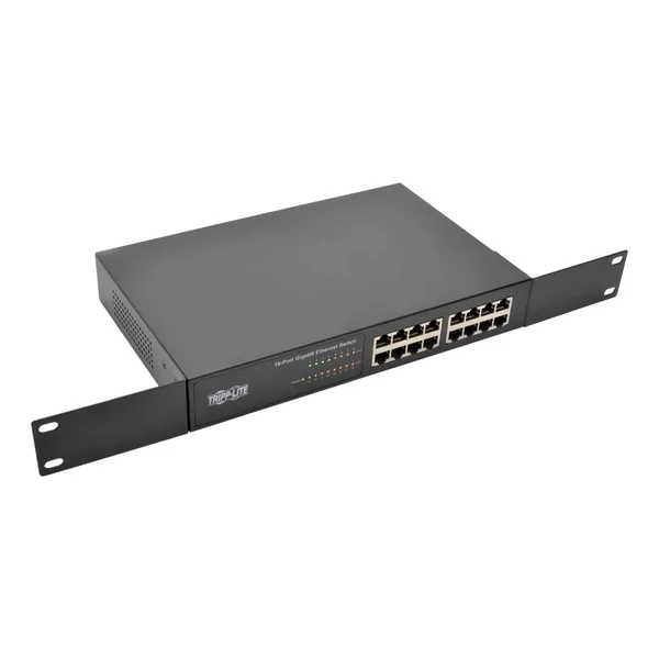 Tripp Lite 10/100/1000 Mbps 1U Rack-Mount/Desktop Gigabit Ethernet Unmanaged - Metal Housing Unmanaged Switch - 16 Ethernet Port