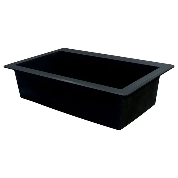 Transolid Radius Drop-in 33-in x 22-in Black Single Bowl 3-Hole Kitchen Sink - RTSS3322-09-CAD