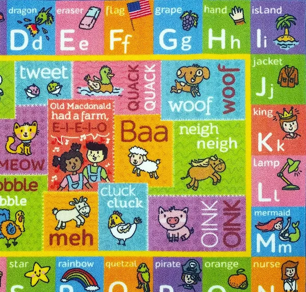 KC Cubs Playtime Collection ABC Alphabet with Old McDonald&s Animals Educational Learning Polypropylene Kids and Children Area R