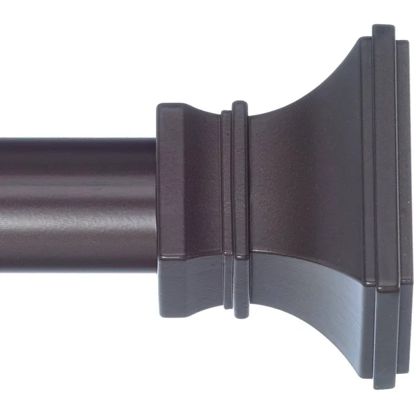Art Decor 4 ft. Non-Telescoping Drapery Single Rod 1 1/8 in. with Rings in Oil Rubbed Bronze with Versailles Finials