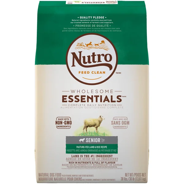 Nutro Wholesome Essentials Senior Lamb & Rice Dry Dog Food - 30 lbs