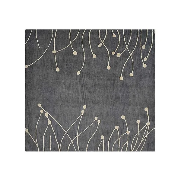 Rugsource Grey/White Indian Hand Tufted Wool Solid Indoor Oriental Area Rug