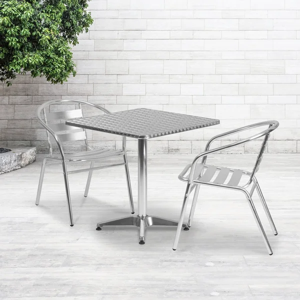 Lancaster Home 27.5-inch Square Aluminum Indoor/ Outdoor Table with Base