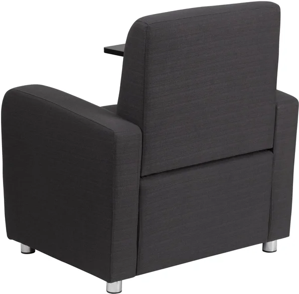 Flash Furniture Fabric Guest Chair with Tablet Arm and Chrome Legs - Gray