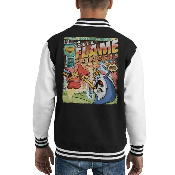 (3-4 Years) The Incredible Frost and Fire Adventure Time Kid's Varsity Jacket