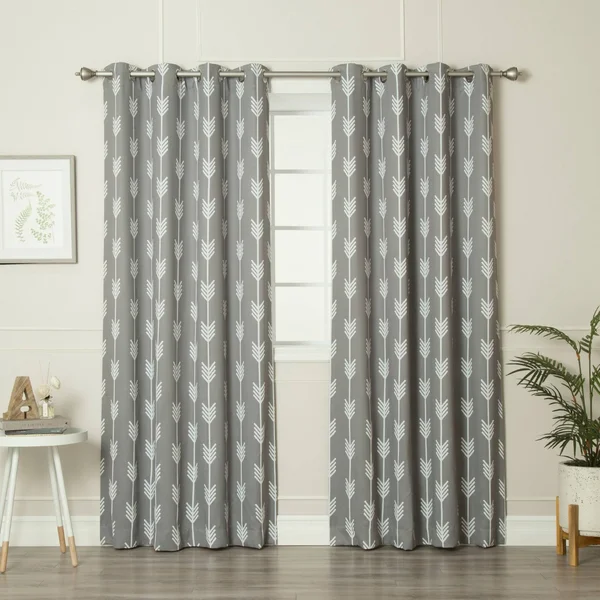 Aurora Home Arrow Room Darkening Blackout Grommet Curtain - 52 x 84 (Green)