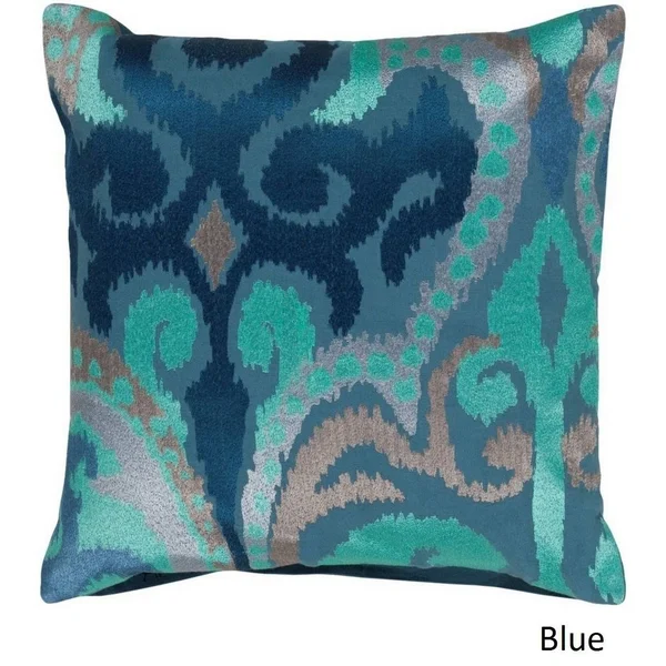 Decorative Penzance 22-inch Flourish Ikat Poly or Down Filled Pillow Blue Down