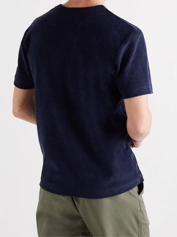 Howlin' - Men - Fons Cotton-Blend Terry T-Shirt Blue - XL