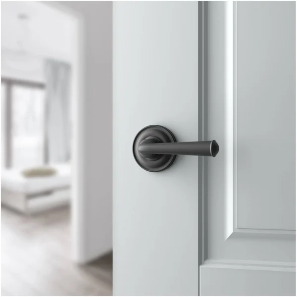 Baldwin PVFEDTRR152 Reserve Privacy Federal with Traditional Round Rose, Matte Antique Nickel Finish