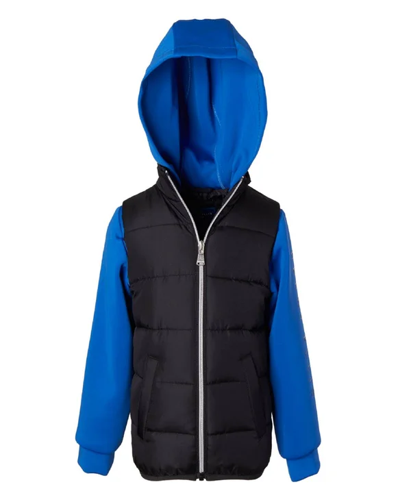 Perry Ellis Neoprene Quilted Hooded Jacket (Toddler & Little Boys) Red at Nordstrom Rack