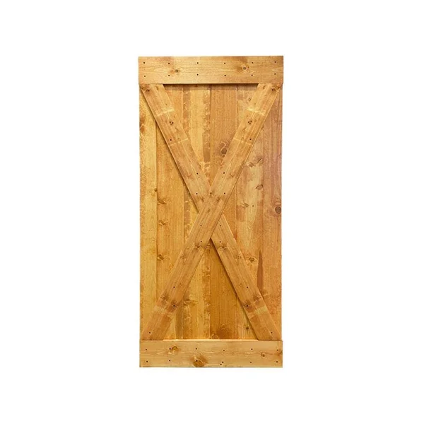 CALHOME 42 in. x 84 in. Distressed x Series Colonial Maple Solid Knotty Pine Wood Interior Sliding Barn Door Slab