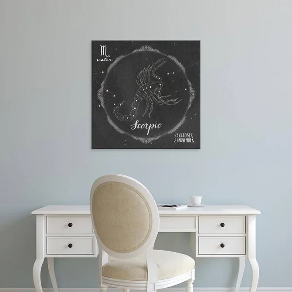 Easy Art Prints Sara Zieve Miller's 'Night Sky Scorpio' Premium Canvas Art - 30 x 30 - Classic Black Frame