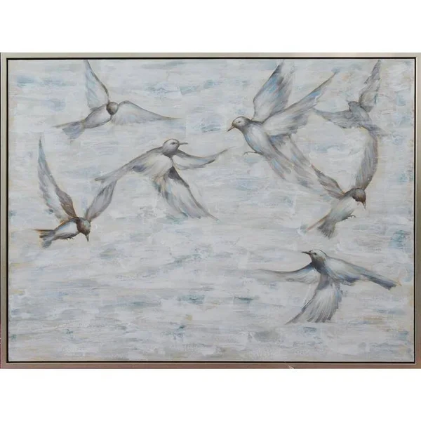 Bethel Hanging Art Painting with Frame - Finish:Blue and Green, Style:Gold Frame-Finish:White, Style:Silver Frame
