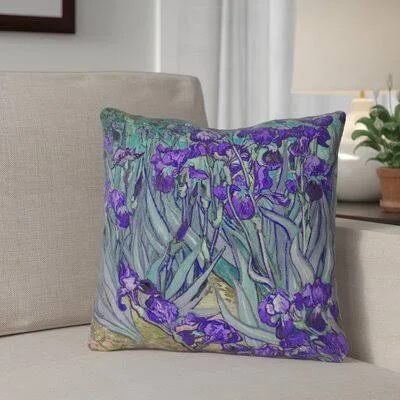 Red Barrel Studio Morley Irises Square Pillow COVER, Purple