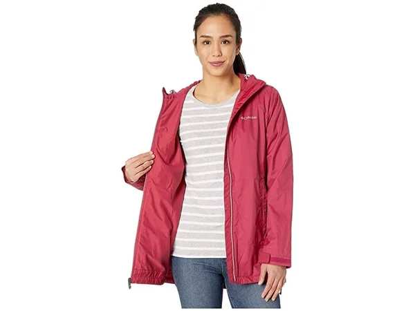 Columbia Women's Switchback Lined Long Rain Jacket - XL, Red