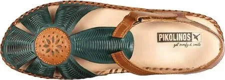 Pikolinos Women's Puerto Vallarta Closed Toe Sandal 655-0575 - Size: 35, Emerald Calfskin