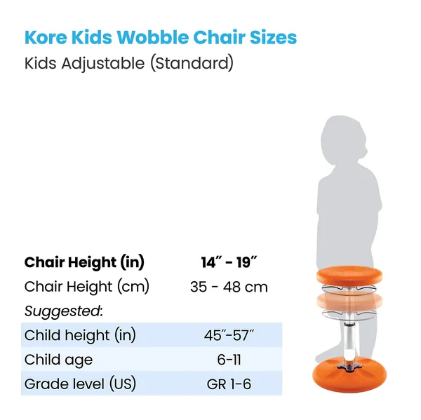 Kore Kids Adjustable Standard Wobble Chair 14-19 Blue