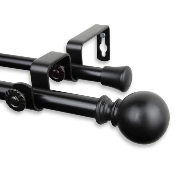 Rod Desyne Luna Double Curtain Rod Black