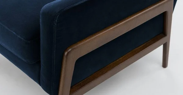 Blue Accent Armchair in Fabric, Article Nord Cascadia Modern Furniture
