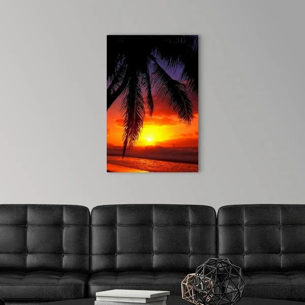 Hawaii, View of Sunset from The Beach, Canvas Wall Art, 20x30, Great Big Canvas