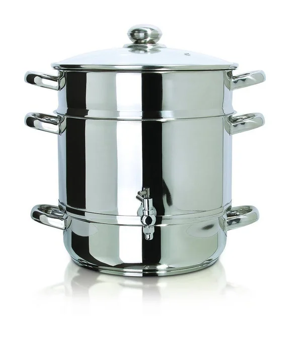 Euro Cuisine EC9500 Stove Top Steam Juicer - 8 Quarts Juice Container, Stainless