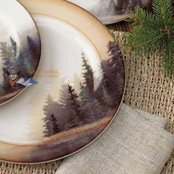 Misty Forest 16 Piece Dinnerware Set by Bob Metropulos