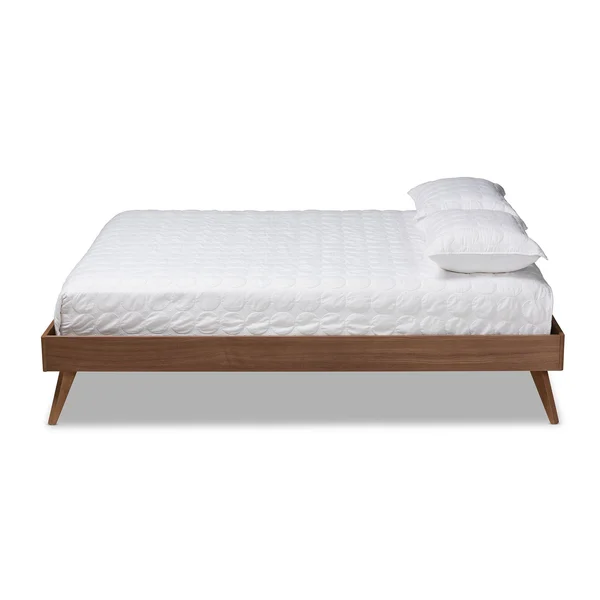 Baxton Studio Lissette Walnut Brown Wood Queen Platform Bed Frame