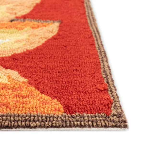 Trans-Ocean Frontporch Sunflower Red Rug 30x22x48x22