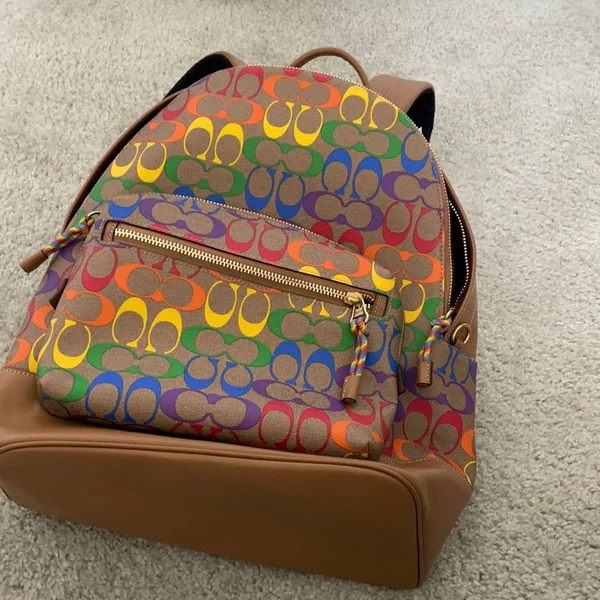 Coach Bags - Coach Backpack Large Rainbow Multicolor, Color: Brown/Yellow, Size: Large, Marlenis_1973's Closet