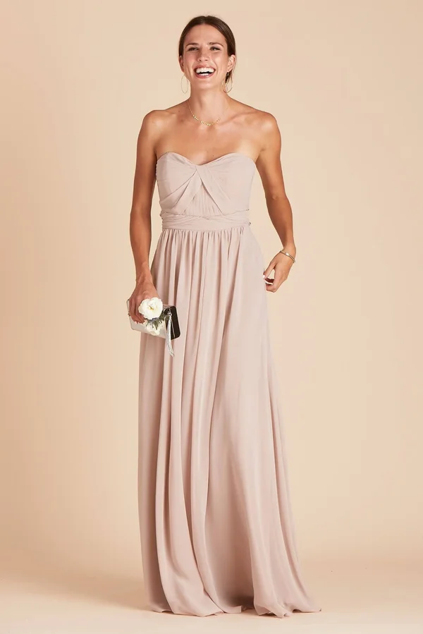 Birdy Grey Grace Convertible Chiffon Bridesmaid Dress in Taupe XXL - Taupe