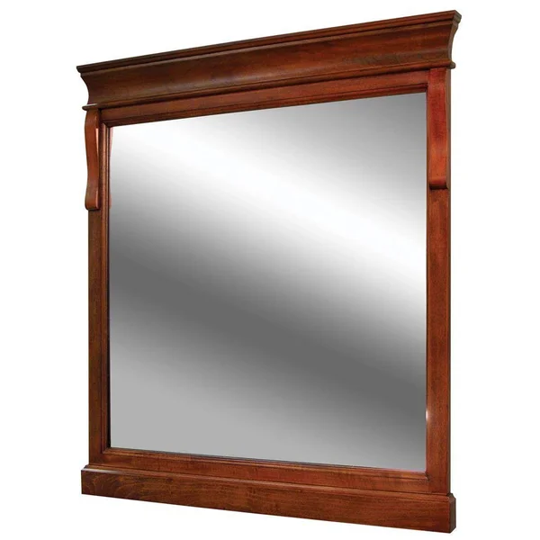 Naples 32 in. L x 30 in. W x 2 in. D Wall Mirror in Warm Cinnamon