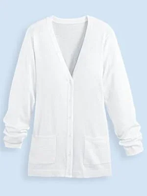 Blair Women's Plus Must-Have Sweater Cardigan, White 3XL