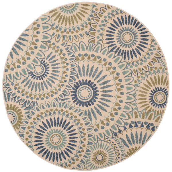 Safavieh Veranda VER091-0612 6&7x22 x 9&6x22 Cream, Blue Area Rug